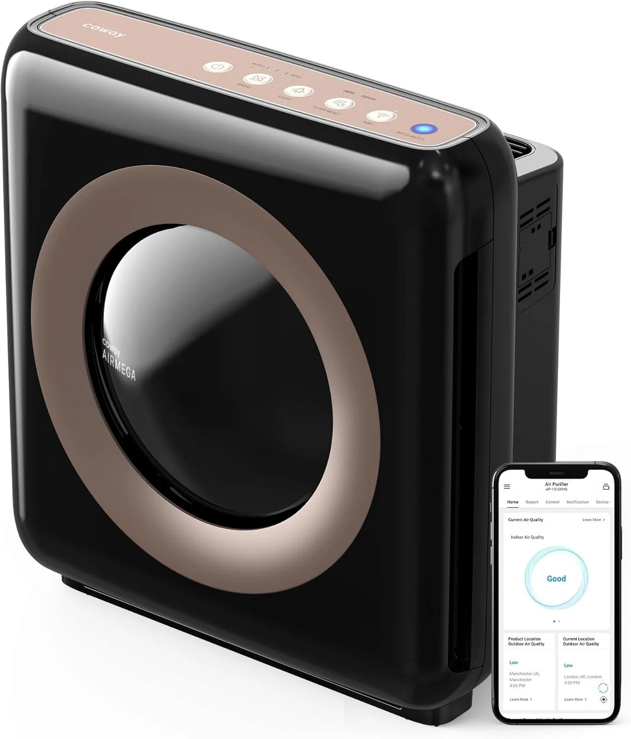 Coway Airmega AP-1512HHS (MightyS) - the Wi-Fi version of the perennially top-rated Coway Mighty, adding app control and HA visibility