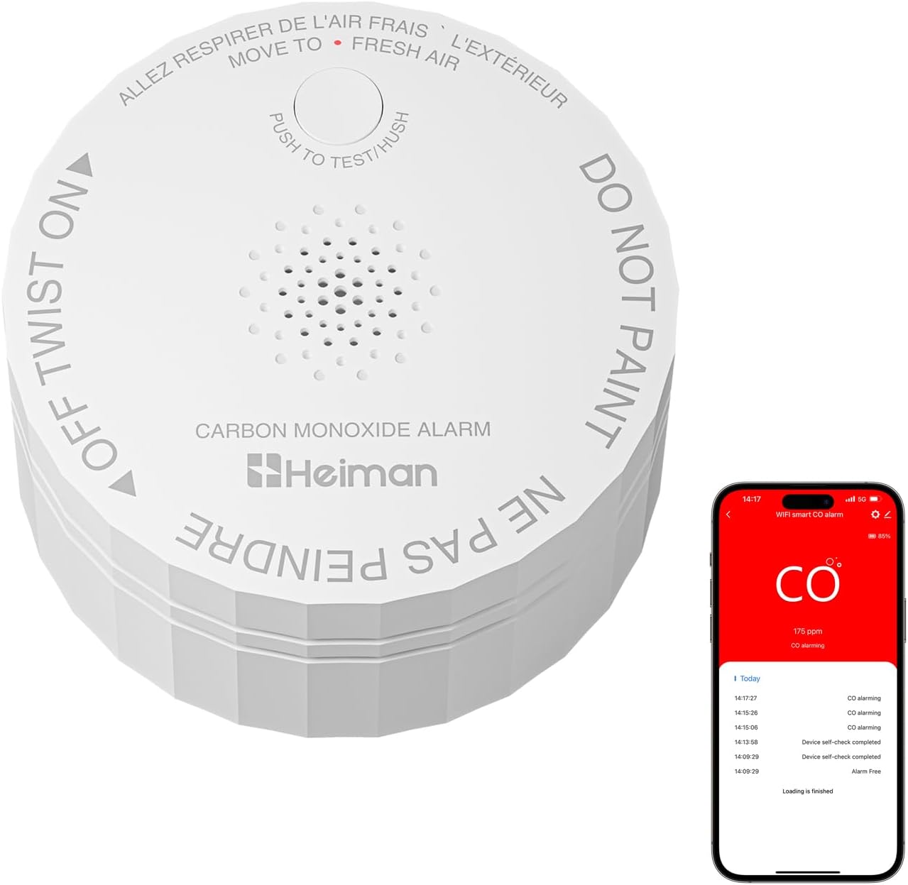 Heiman Smart Carbon Monoxide Alarm Matter over Thread