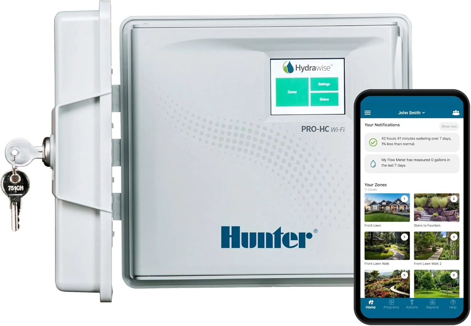 Hunter Hydrawise HC Wi-Fi Controller - a capable multi-zone Wi-Fi irrigation controller with an official Home Assistant integration, but it