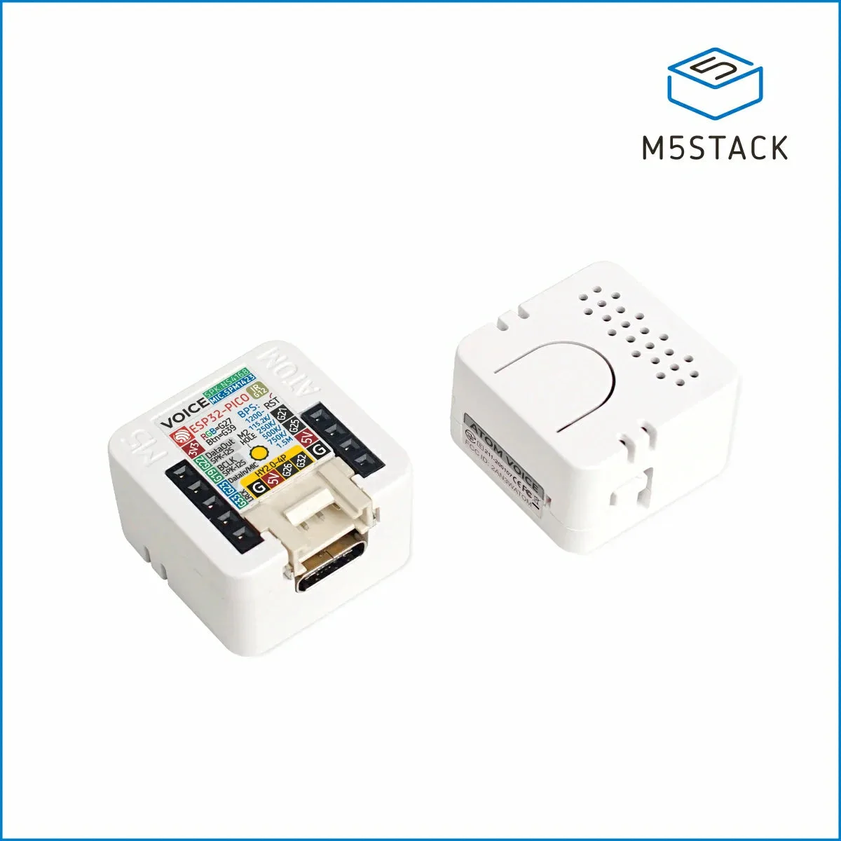 M5Stack ATOM Echo - a few-dollars ESP32 kit that becomes a local Home Assistant voice satellite through ESPHome's