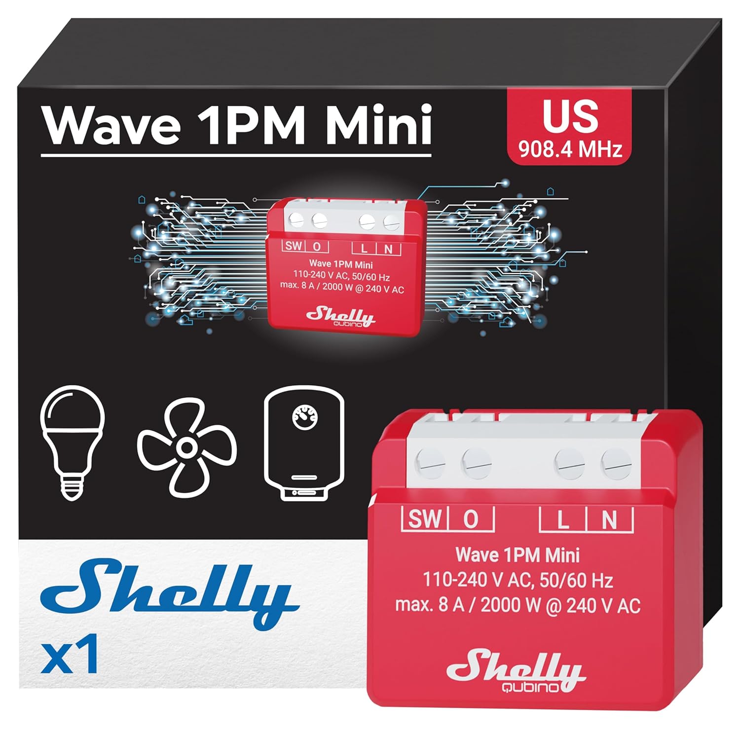 Shelly Wave 1PM Mini Z-Wave relay
