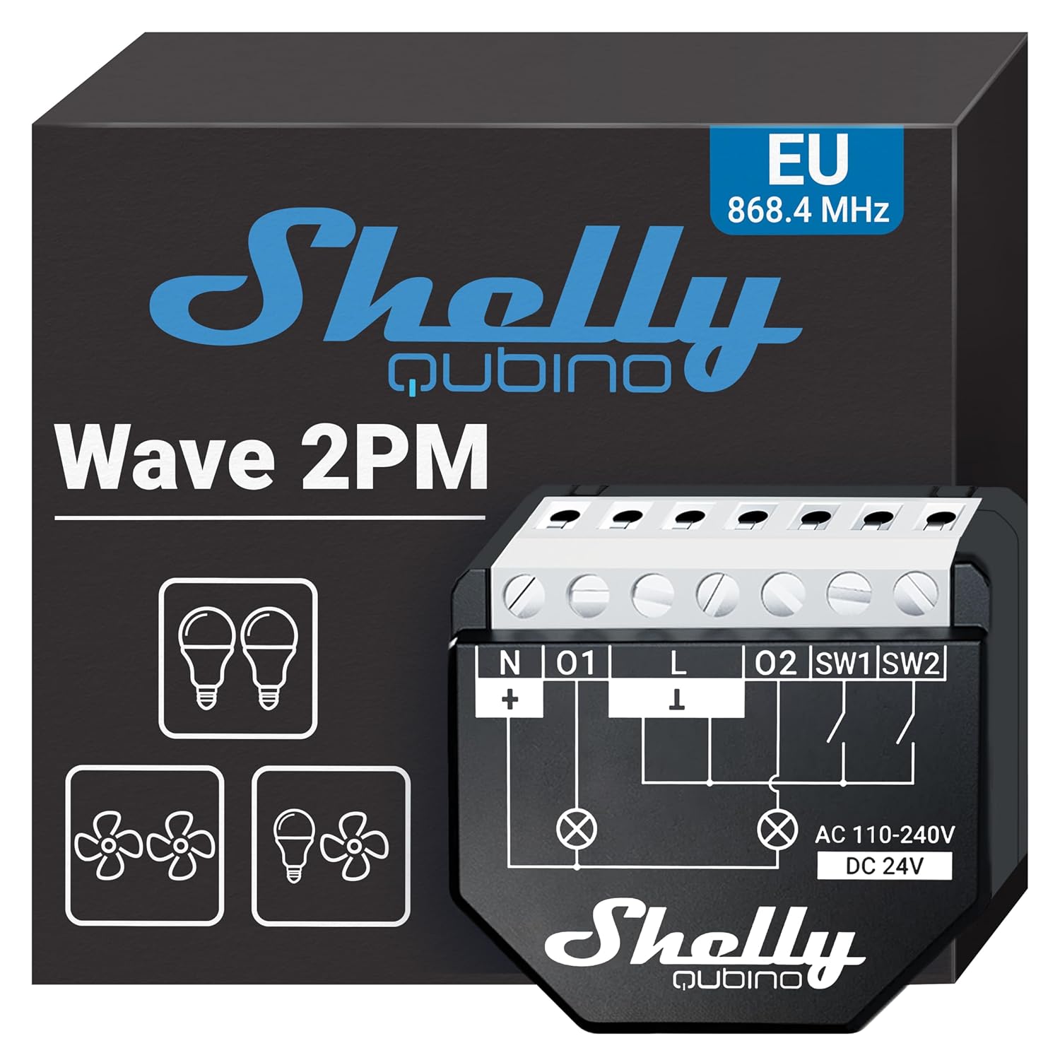 Shelly Wave 2PM dual-channel Z-Wave relay