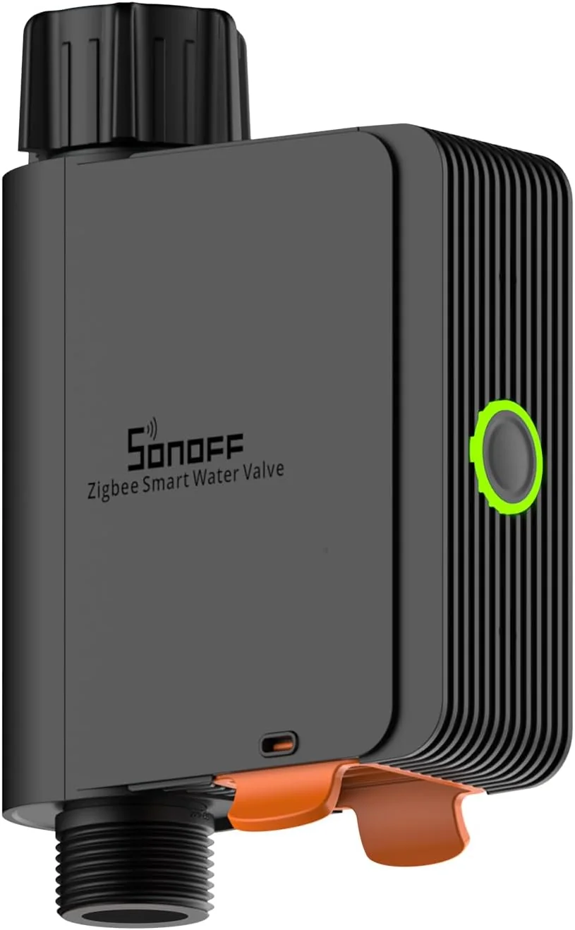 SONOFF Zigbee Smart Water Valve (SWV-NH) - a cheap Zigbee 3.0 hose valve that pairs straight into ZHA or Zigbee2MQTT with flow metering, giving
