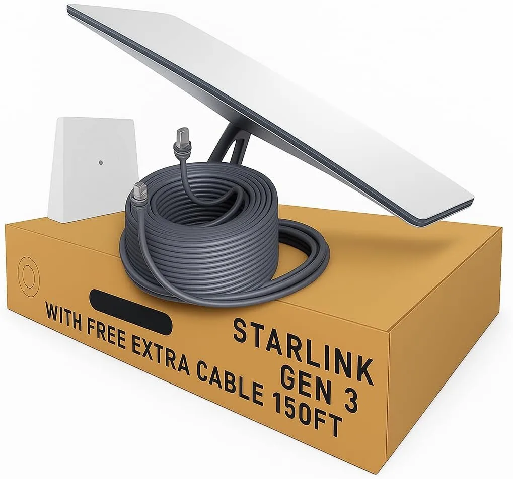 Starlink Standard Kit - satellite internet dish and router for rural and off-grid homes