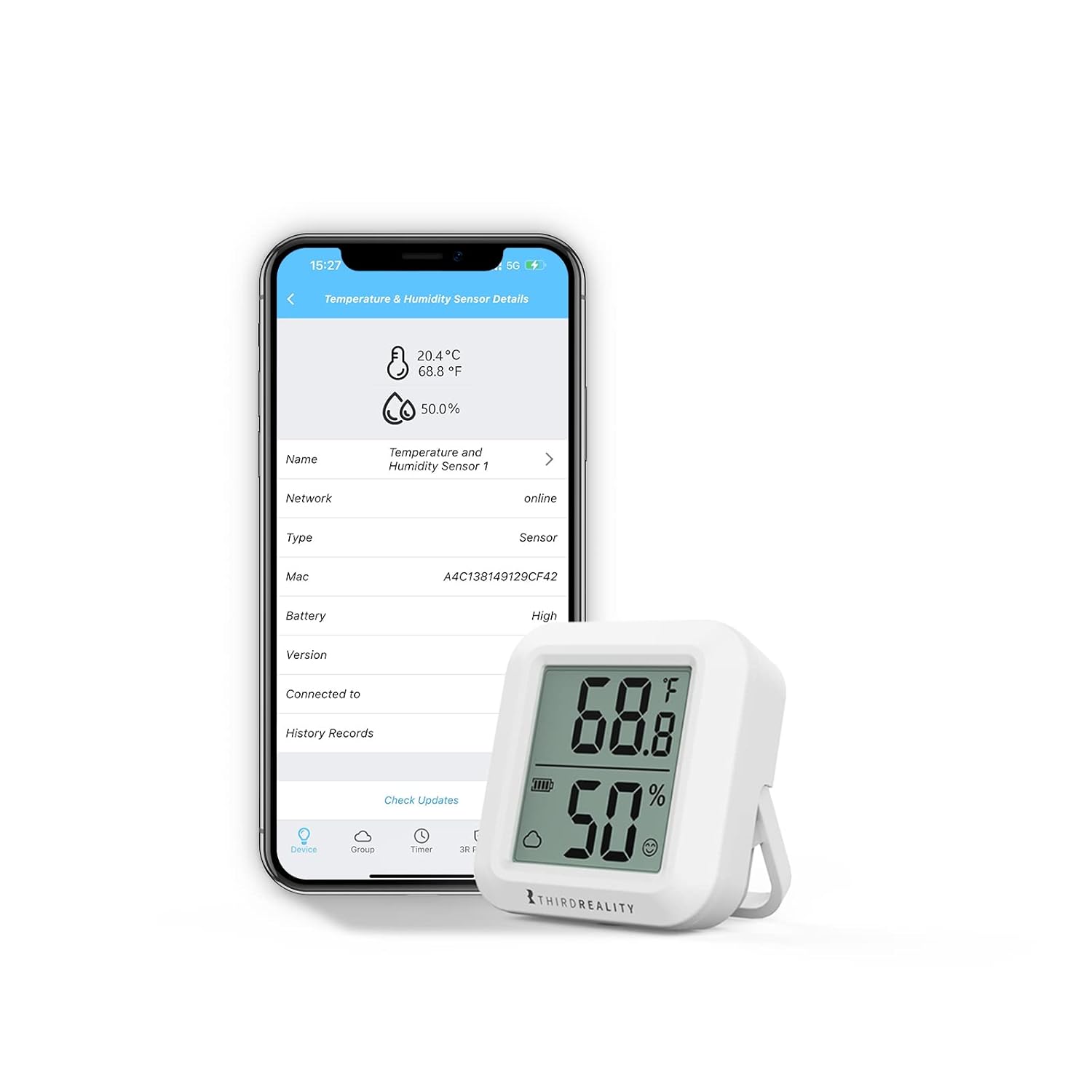ThirdReality temperature and humidity sensor with LCD display