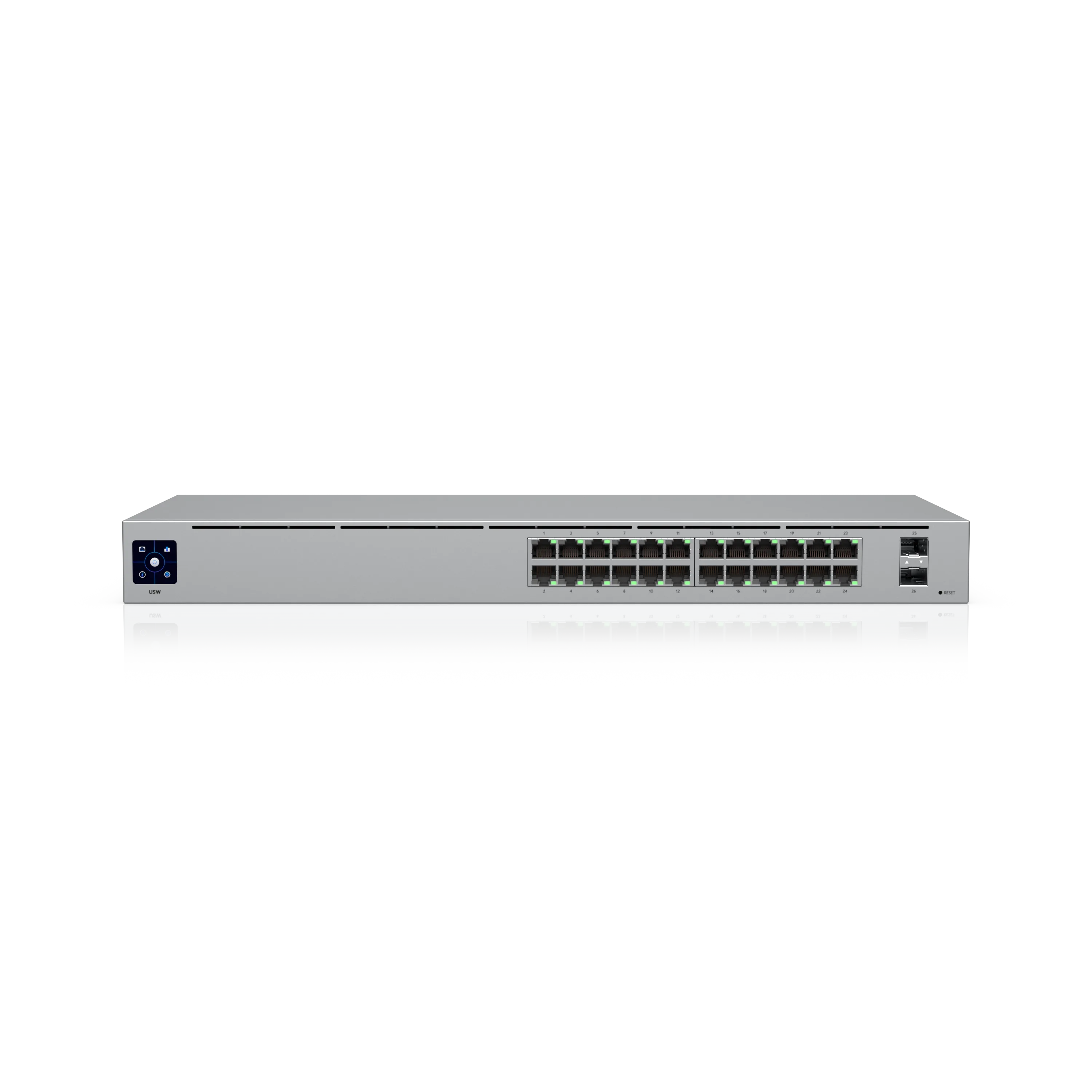 UniFi Switch 24 (Gen1) - A managed 24-port gigabit switch (non-PoE) with two 1G SFP uplinks