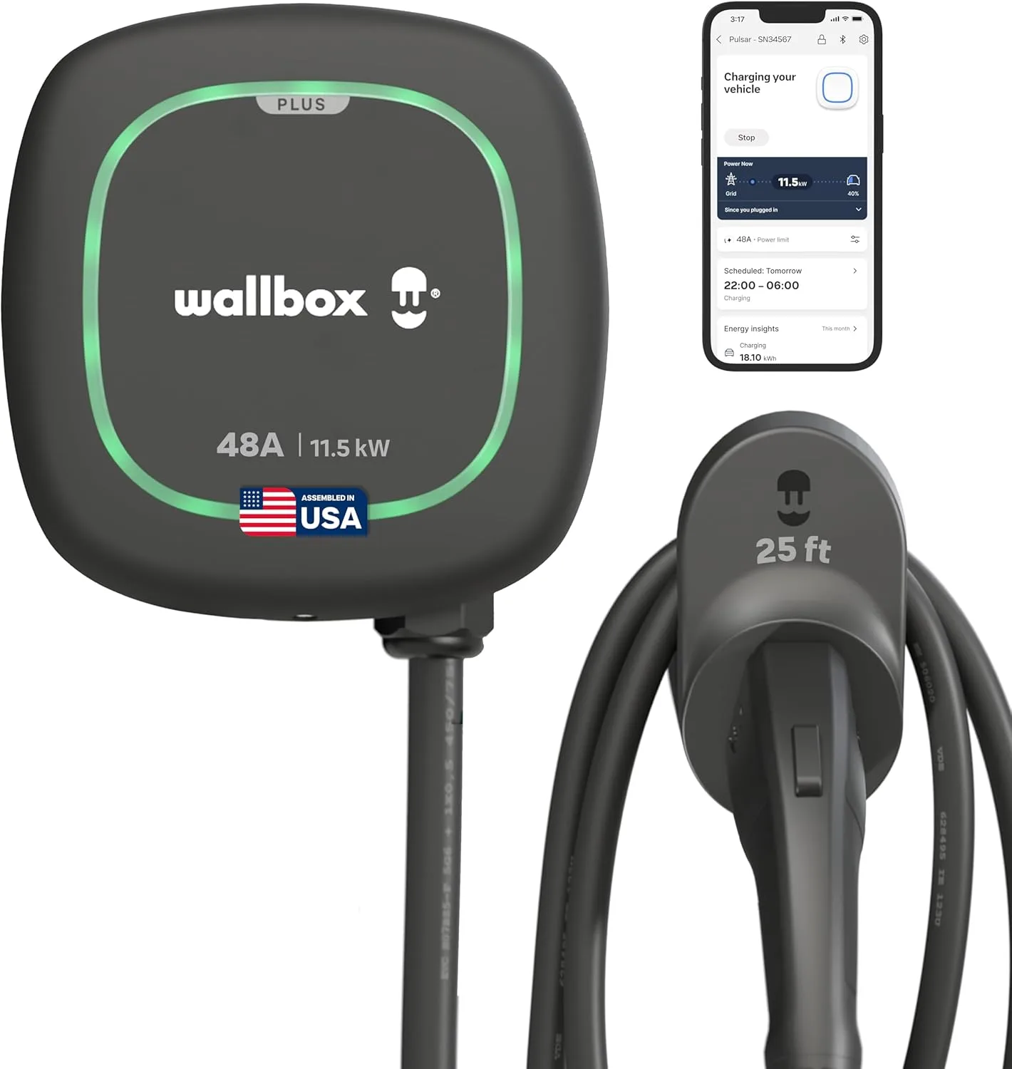 Wallbox Pulsar Plus - compact 40A Level 2 EV charger with Home Assistant integration