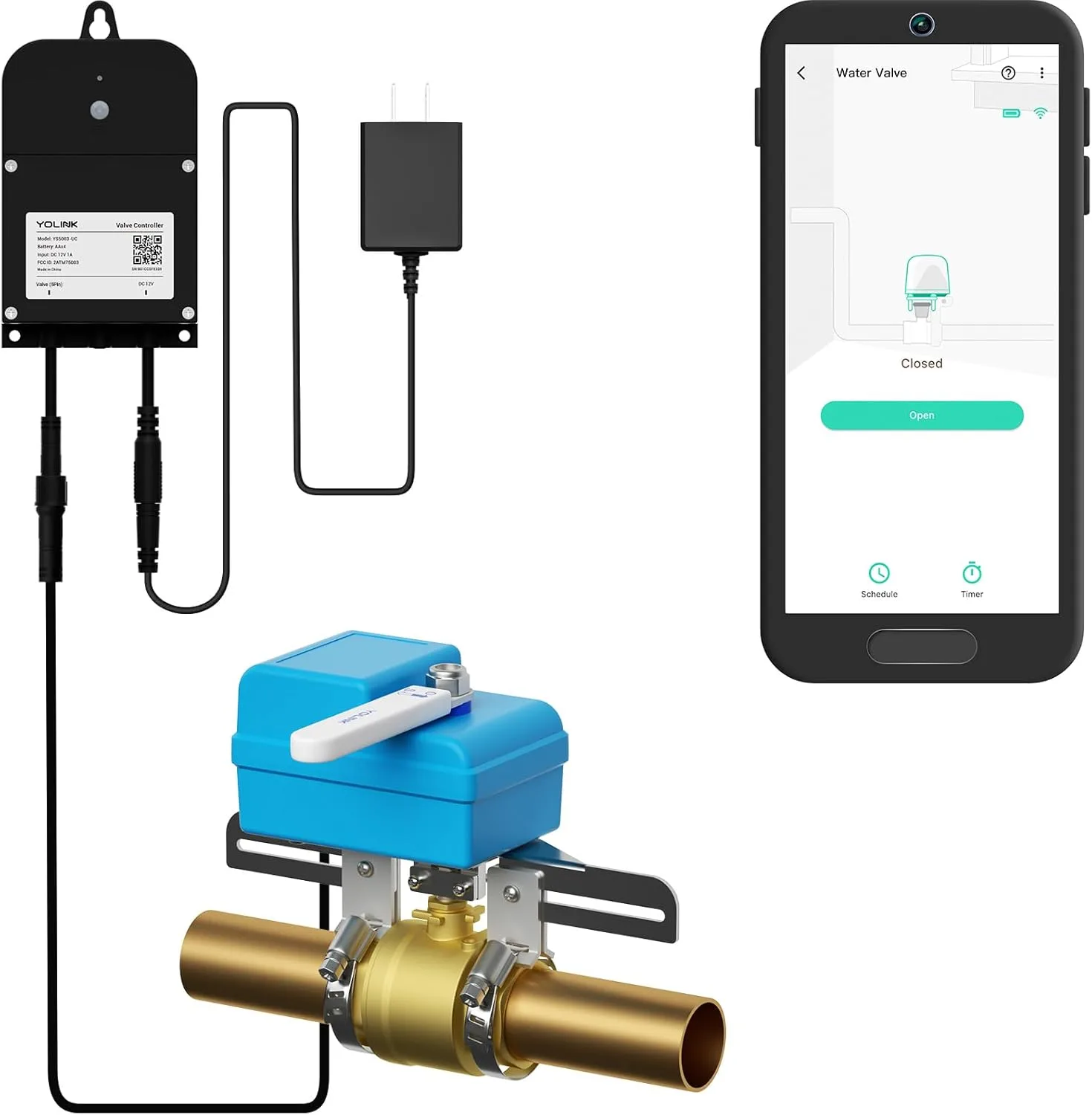 YoLink Smart Water Valve Controller — LoRa wireless range lets you control water valves in basements