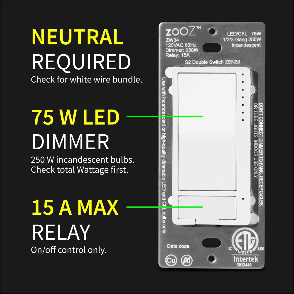 Zooz ZEN30 Double Switch with dimmer and relay
